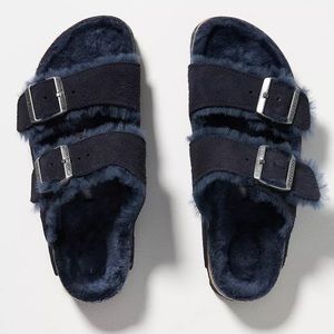 Birkenstock Arizona - new in box - Shearling midnight blue - EU size 39